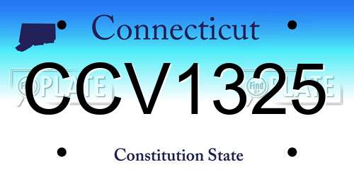 CCV1325 Connecticut License Plate