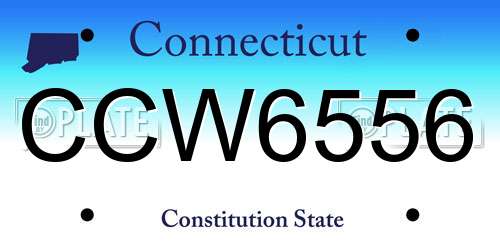 CCW6556 Connecticut License Plate