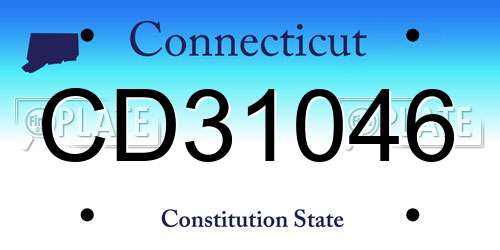 CD31046 Connecticut License Plate