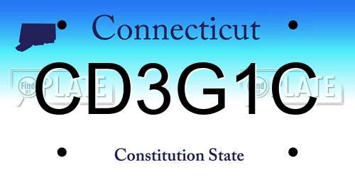 CD3G1C Connecticut License Plate