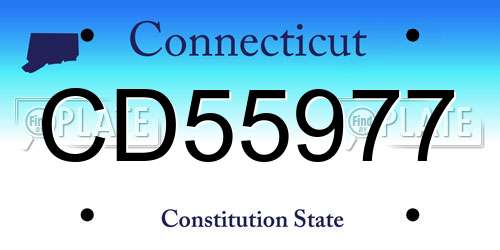 CD55977 Connecticut License Plate