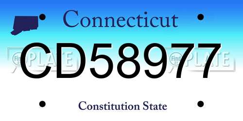 CD58977 Connecticut License Plate