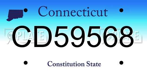 CD59568 Connecticut License Plate