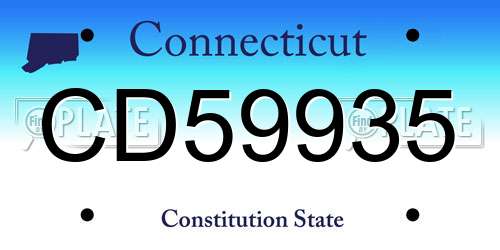 CD59935 Connecticut License Plate