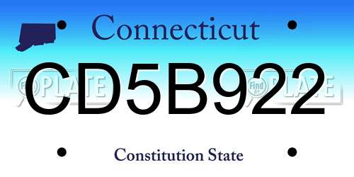CD5B922 Connecticut License Plate