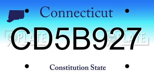 CD5B927 Connecticut License Plate