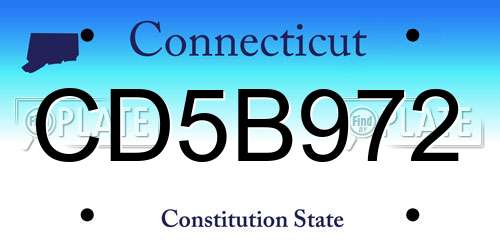 CD5B972 Connecticut License Plate