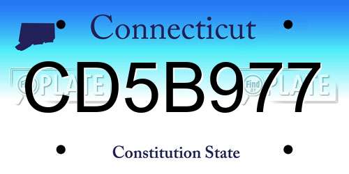 CD5B977 Connecticut License Plate