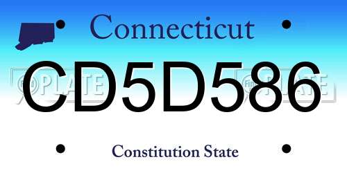 CD5D586 Connecticut License Plate