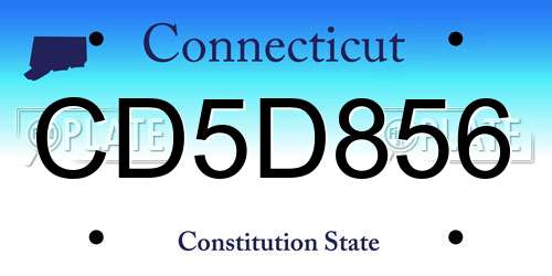 CD5D856 Connecticut License Plate