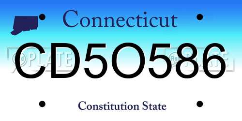 CD5O586 Connecticut License Plate