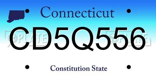 CD5Q556 Connecticut License Plate