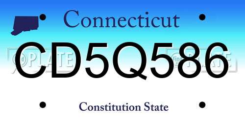 CD5Q586 Connecticut License Plate