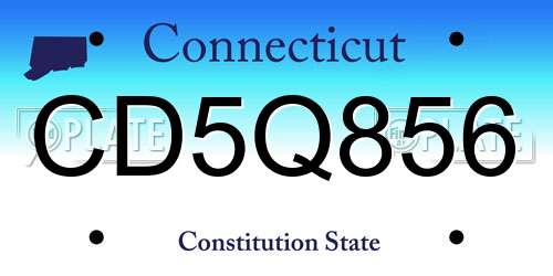 CD5Q856 Connecticut License Plate