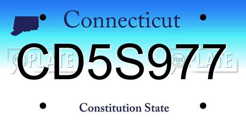 CD5S977 Connecticut License Plate