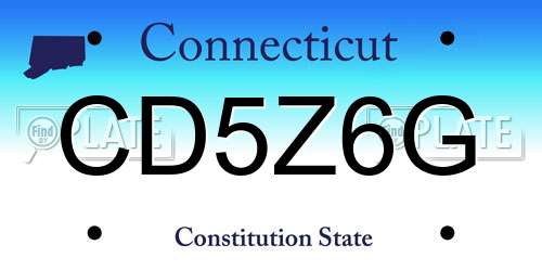 CD5Z6G Connecticut License Plate