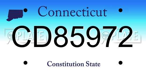 CD85972 Connecticut License Plate