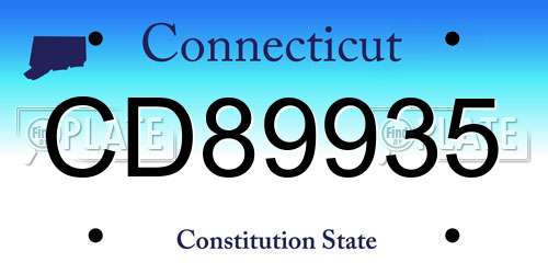 CD89935 Connecticut License Plate