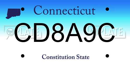 CD8A9C Connecticut License Plate