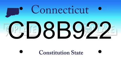 CD8B922 Connecticut License Plate