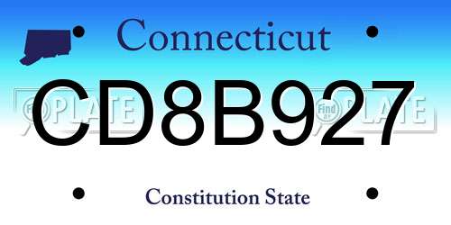 CD8B927 Connecticut License Plate