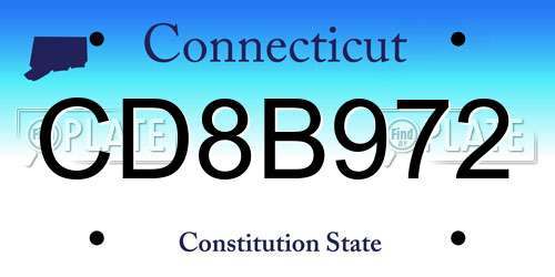 CD8B972 Connecticut License Plate