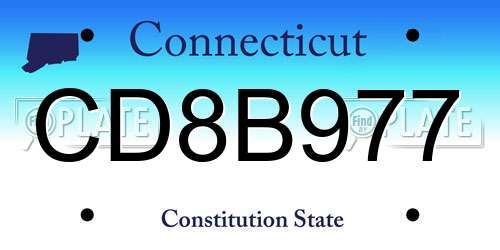 CD8B977 Connecticut License Plate