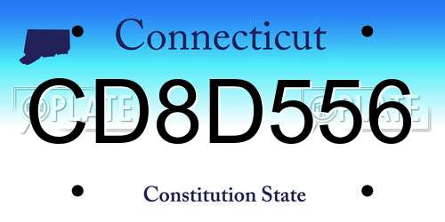 CD8D556 Connecticut License Plate