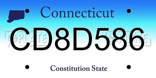 CD8D586 Connecticut License Plate
