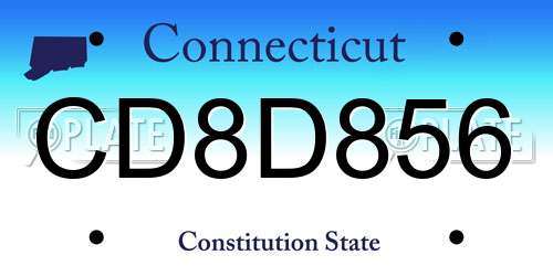 CD8D856 Connecticut License Plate