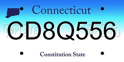 CD8Q556 Connecticut License Plate