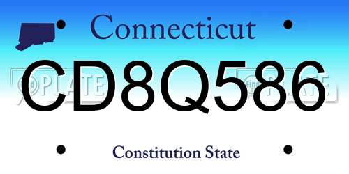 CD8Q586 Connecticut License Plate