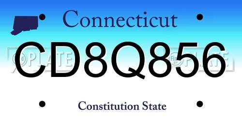 CD8Q856 Connecticut License Plate