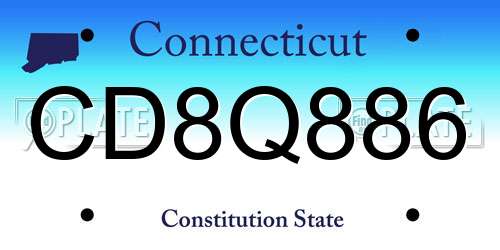 CD8Q886 Connecticut License Plate