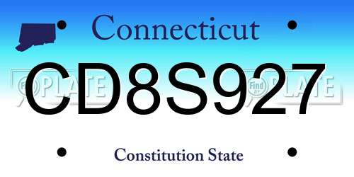 CD8S927 Connecticut License Plate