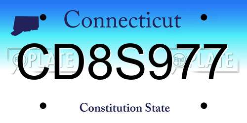 CD8S977 Connecticut License Plate