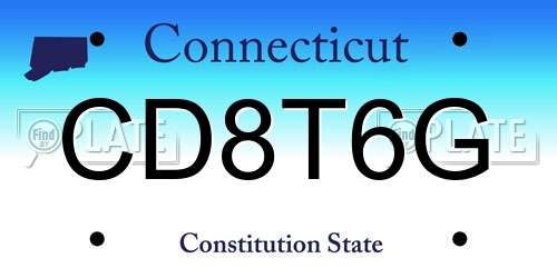 CD8T6G Connecticut License Plate