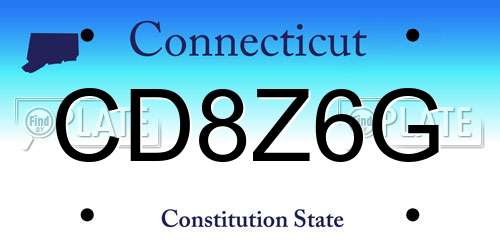 CD8Z6G Connecticut License Plate