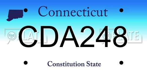 CDA248 Connecticut License Plate