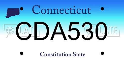 CDA530 Connecticut License Plate