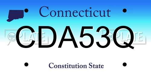 CDA53Q Connecticut License Plate
