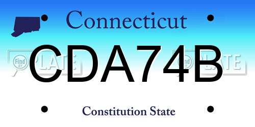 CDA74B Connecticut License Plate