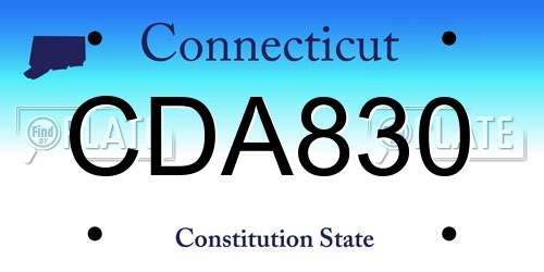 CDA830 Connecticut License Plate