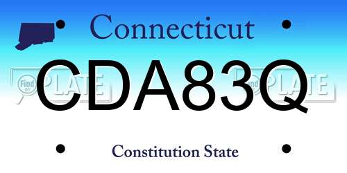 CDA83Q Connecticut License Plate