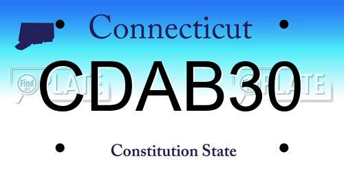 CDAB30 Connecticut License Plate