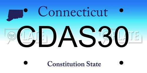 CDAS30 Connecticut License Plate