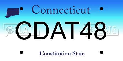 CDAT48 Connecticut License Plate