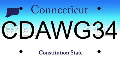 CDAWG34 Connecticut License Plate