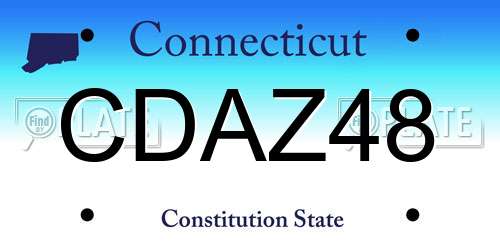 CDAZ48 Connecticut License Plate