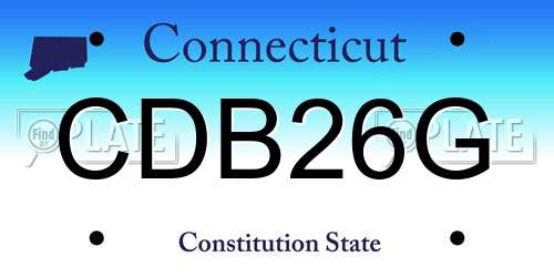 CDB26G Connecticut License Plate